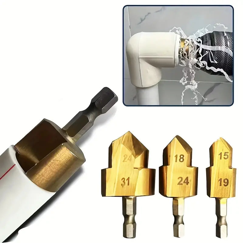 50% Discount | MaxHole™ | Water Pipe Fitting Reamer Drill Bit [Set of 3 Steel]