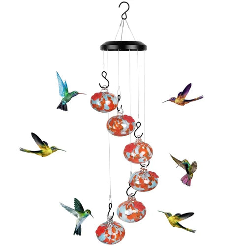 NectarBells | Charming wind chimes hummingbird feeder