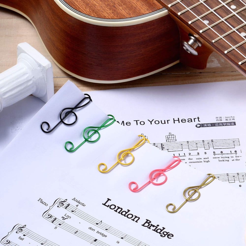 MusicNote™ | Music note paper clips - for school, office & creative gifts