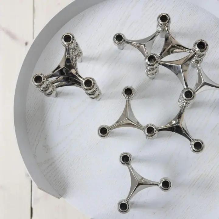 ModuLume™ | 3-piece chrome candle holder set – Modern, modular, elegant