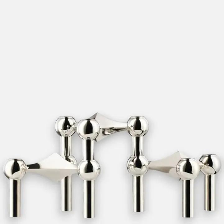 ModuLume™ | 3-piece chrome candle holder set – Modern, modular, elegant