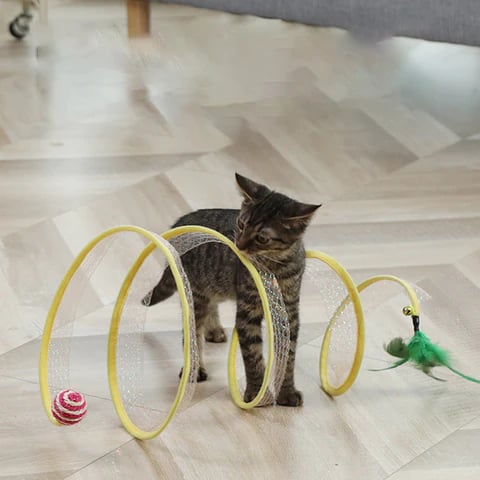 KittyMaze™ | Collapsible cat tunnel with integrated toy