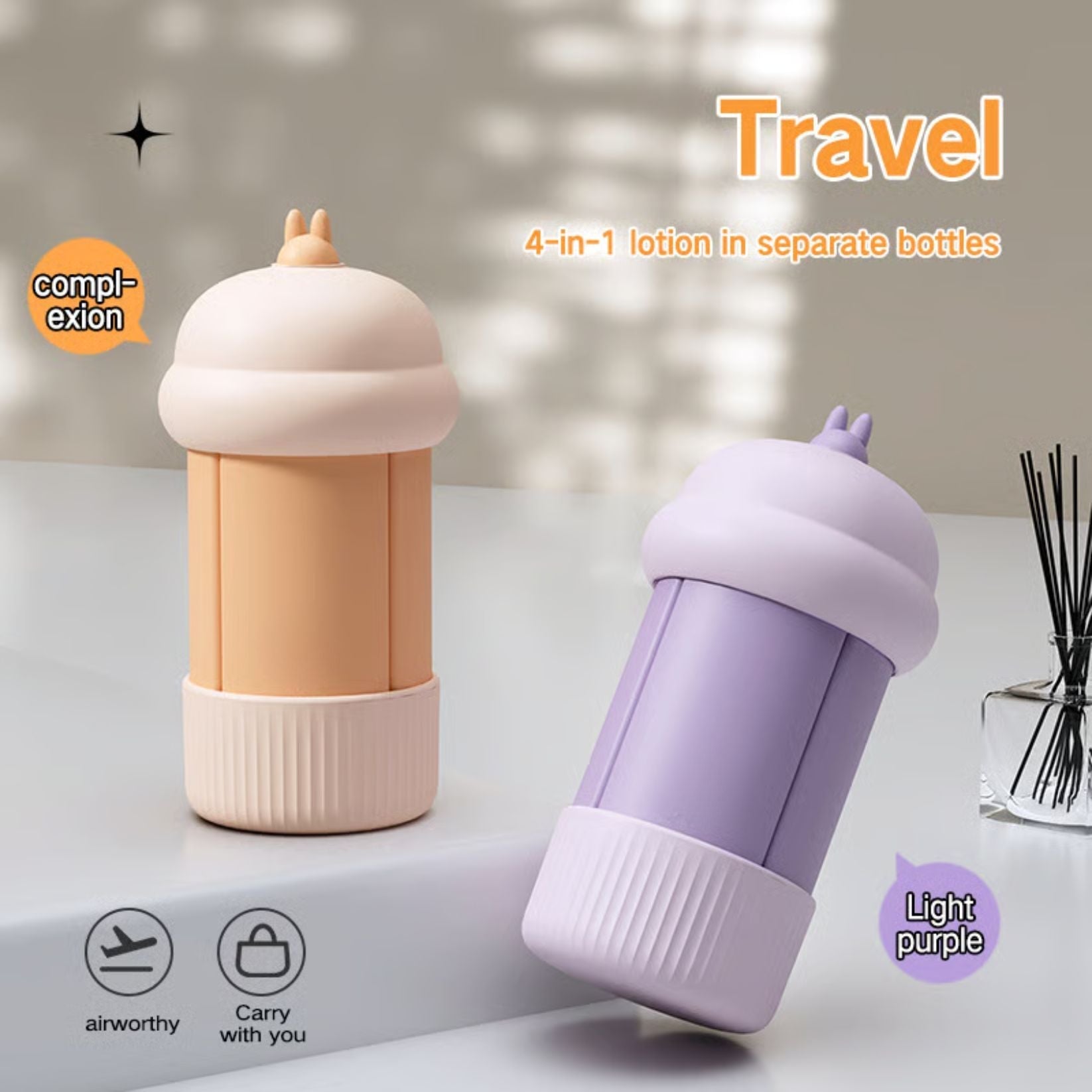 50% OFF | 4-1 VoyliGo™ | Travel Bottle Set – 4 leak-proof 60 ml bottles for shampoo, lotion, etc.