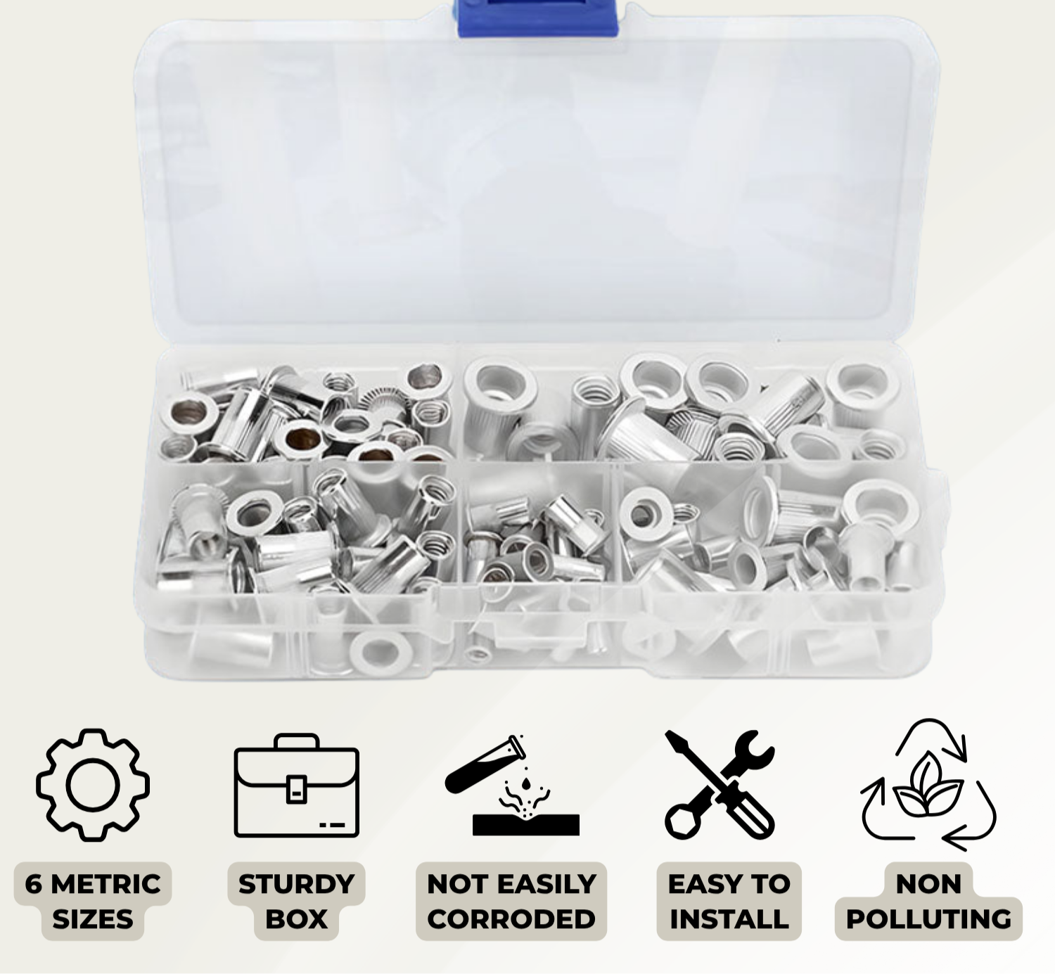 RivetGrip™ | Flat head threaded nut rivet nut set