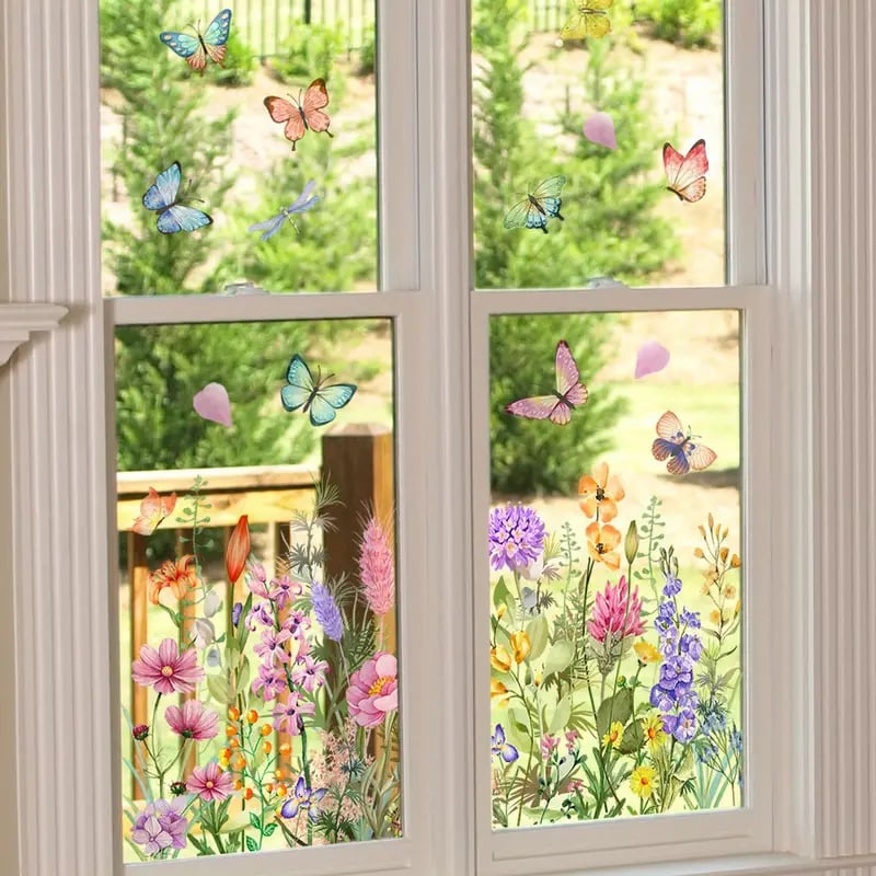 VividBlossom™ | Floral Window Sticker