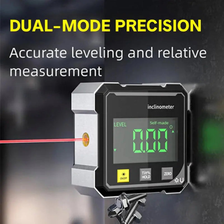 AnglePro™ | Magnetic digital angle gauge with laser — Strong hold on metal surfaces