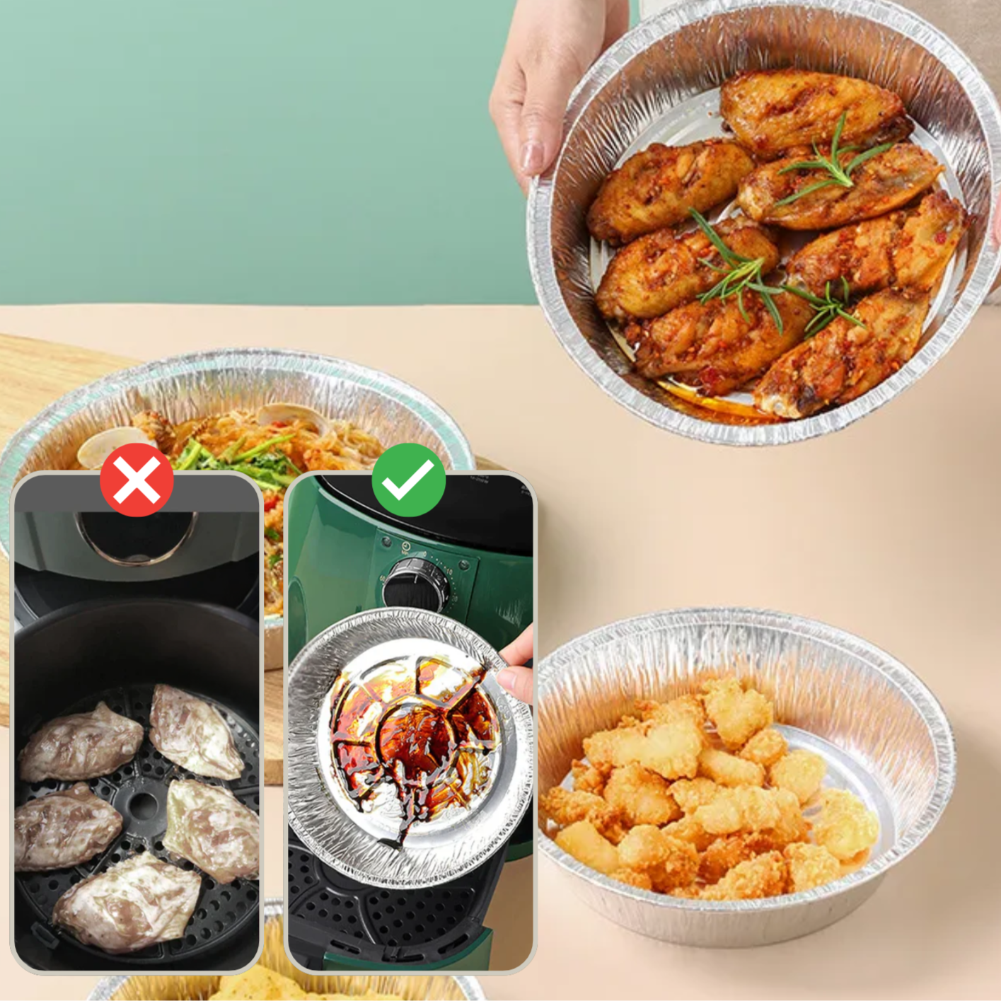 5+5 FREE | CrispTray™ | Disposable Trays for Your Air Fryer