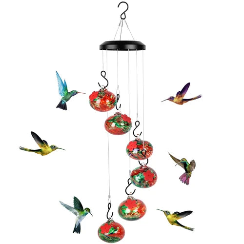 NectarBells | Charming wind chimes hummingbird feeder