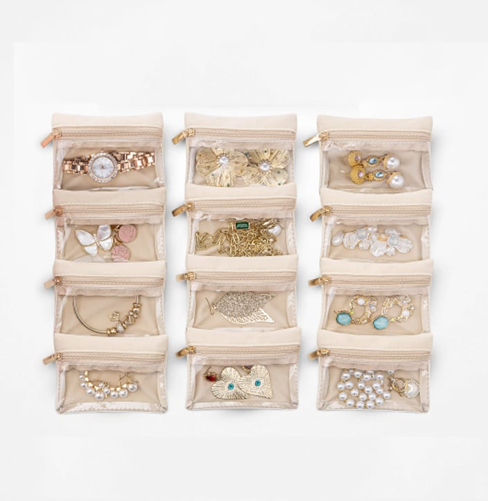 LuxeView™ | Travel jewelry box with transparent pouches
