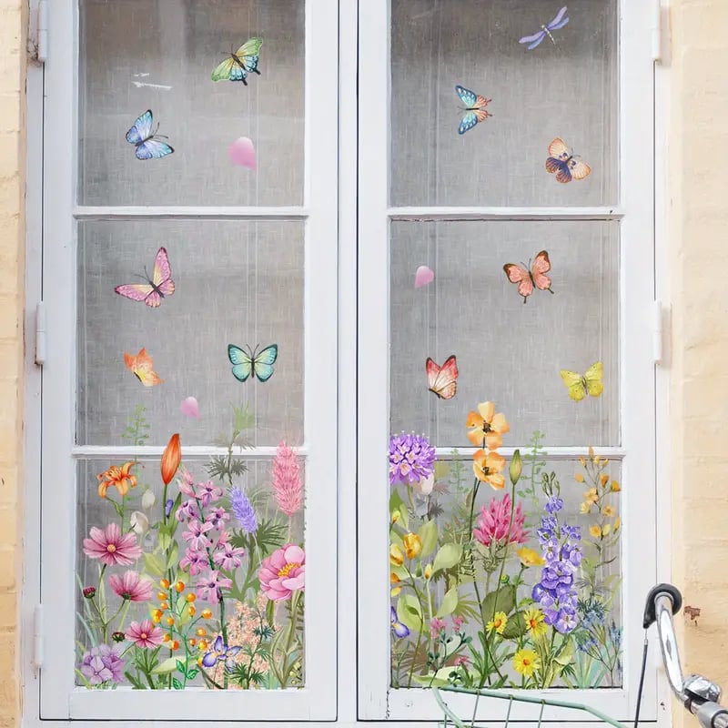 VividBlossom™ | Floral Window Sticker