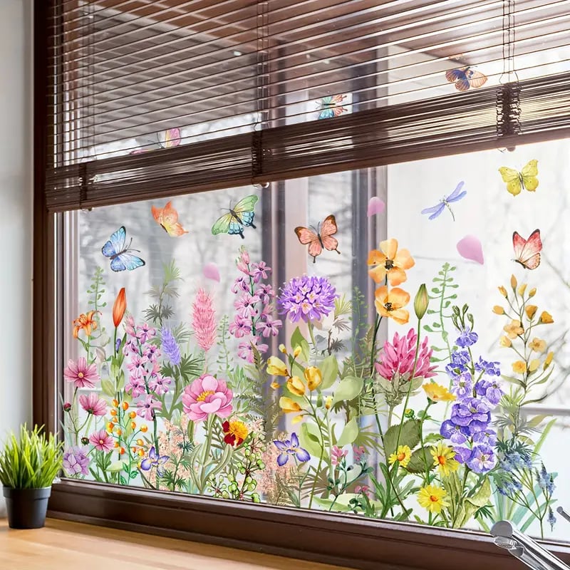 VividBlossom™ | Floral Window Sticker