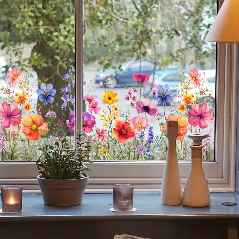 VividBlossom™ | Floral Window Sticker
