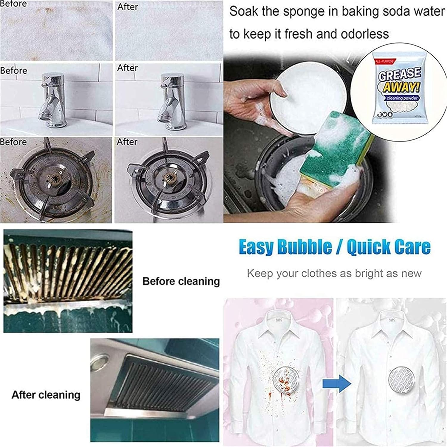 50% DISCOUNT | GreaseFree™ | Stain Remover Powder (3 pieces)