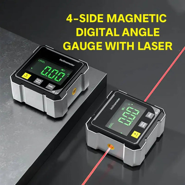 AnglePro™ | Magnetic digital angle gauge with laser — Strong hold on metal surfaces