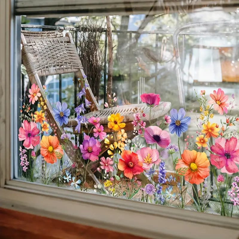VividBlossom™ | Floral Window Sticker