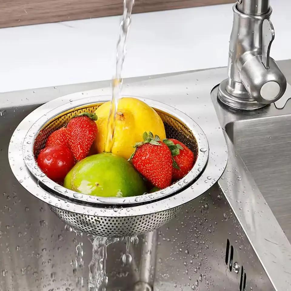 DrainGuard™ | Stainless steel strainer basket for sink, set of 2 — Durable for long-term use