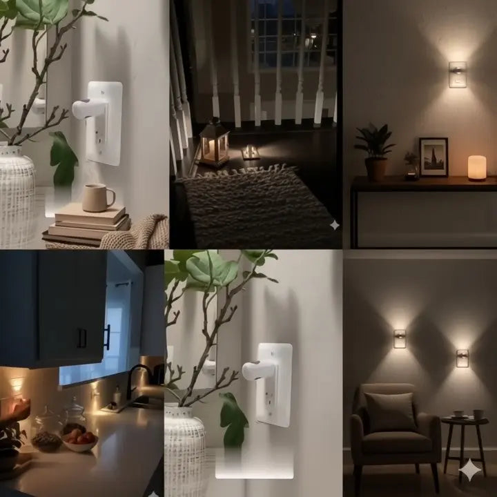 GlowEase™ | Elegant night light: Gentle safety in the hallway. Automatic & simple for your home.