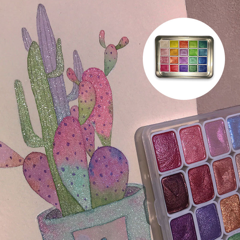 50% Discount | AcrylicPalet™ | Sparkling colours that bring watercolours to life (20 colours) [Last day discount].