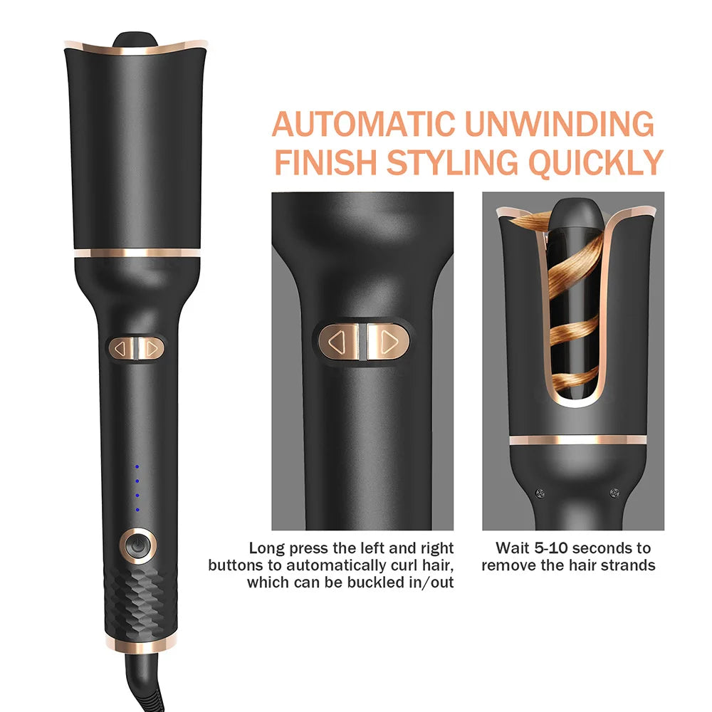 Automatic Rotating Hair Curler | 360° Auto Curling Wand for Effortless Salon-Quality Curls