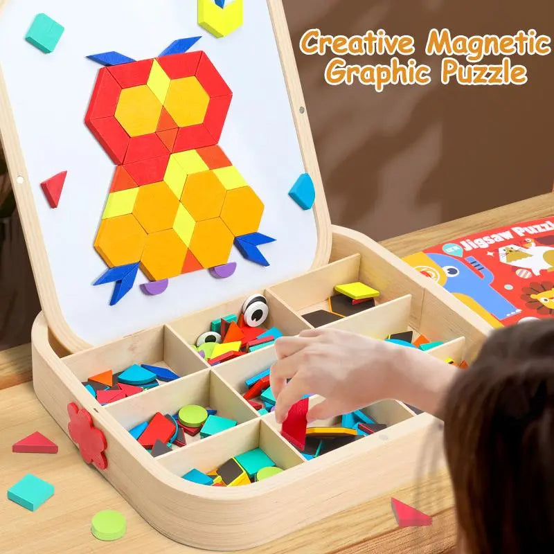 MagnetMind™ | Wooden magnetic puzzle — Promotes creativity and self-confidence