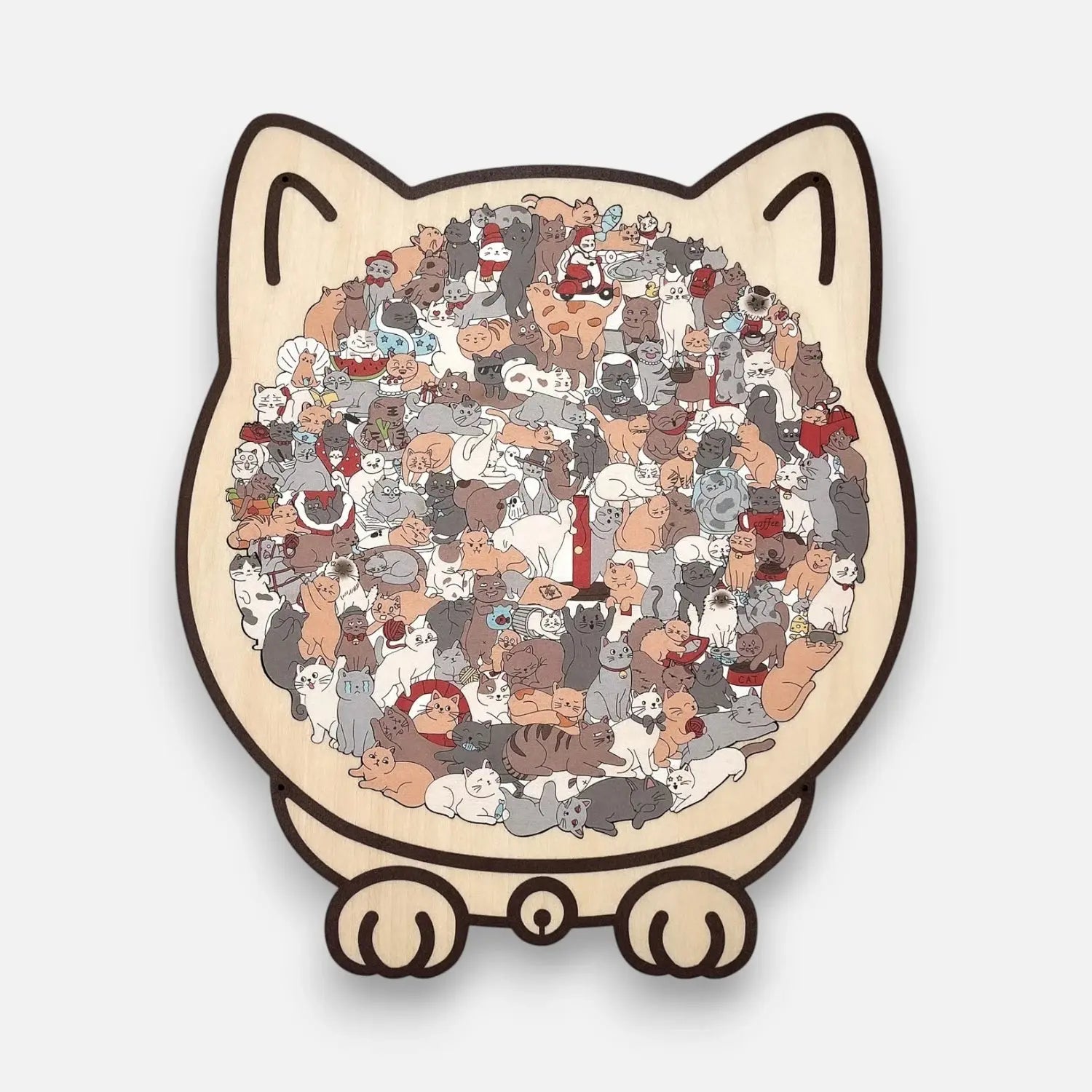 Purrzle™ | Wooden Cat Puzzle, 135 pieces — Art, tranquility, and style combined in one set