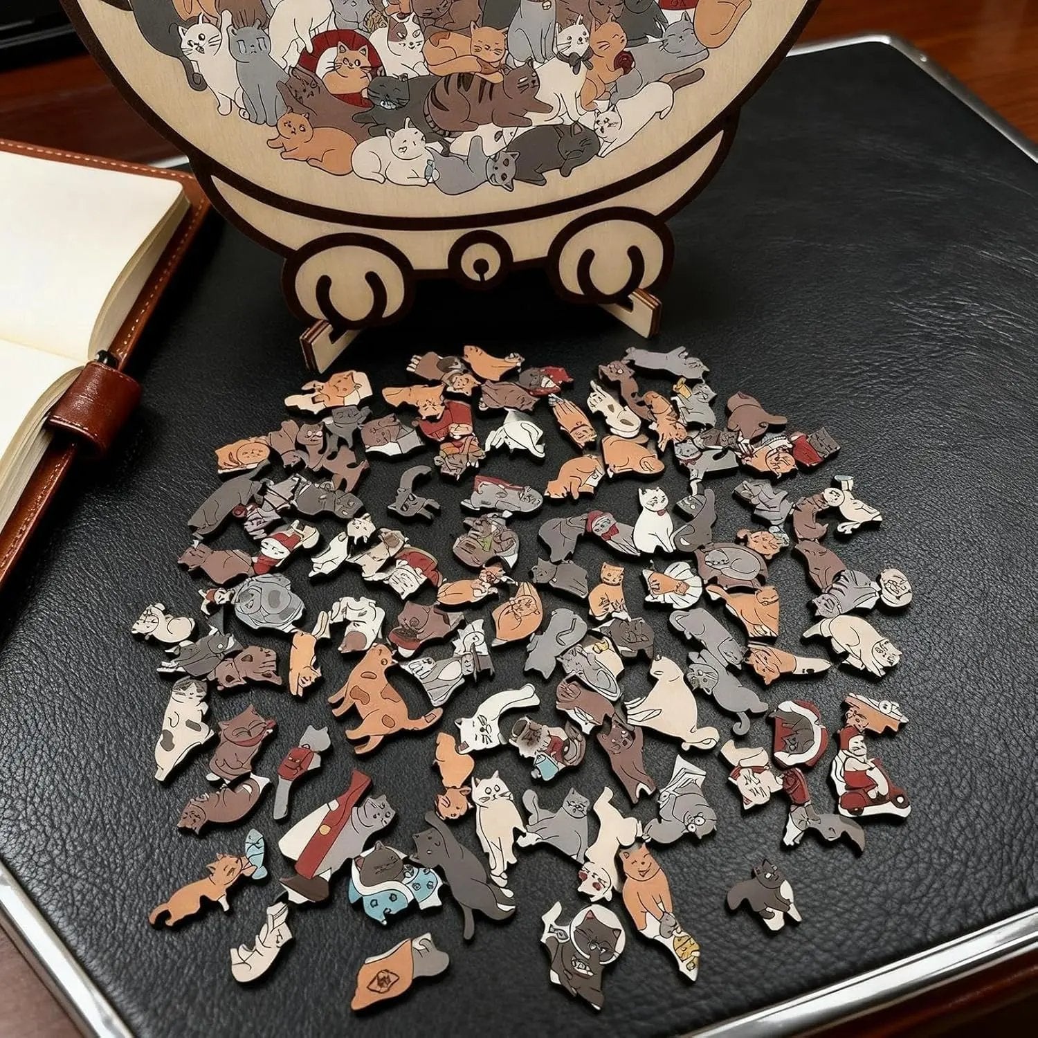 Purrzle™ | Wooden Cat Puzzle, 135 pieces — Art, tranquility, and style combined in one set