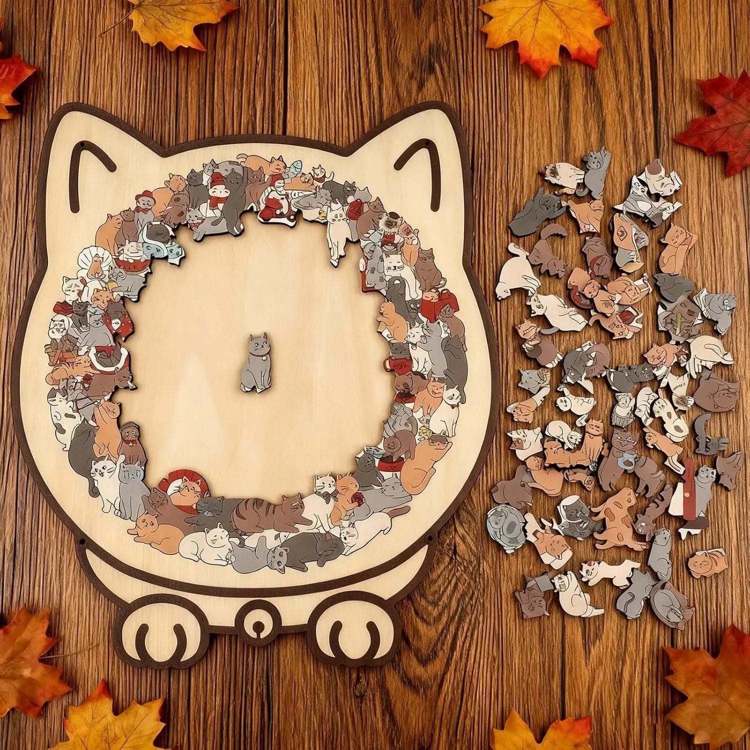 Purrzle™ | Wooden Cat Puzzle, 135 pieces — Art, tranquility, and style combined in one set