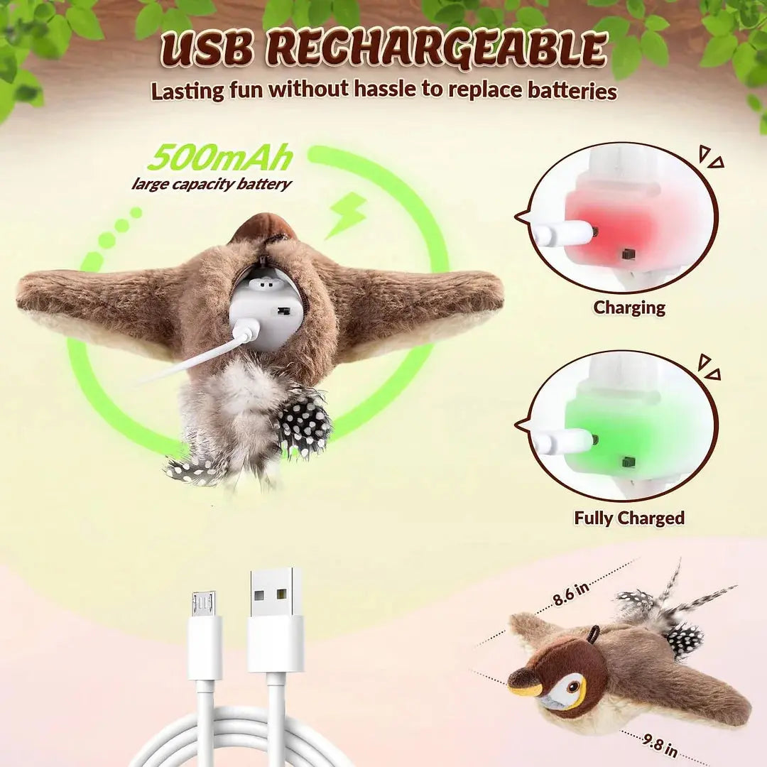 PurrFlight™ | Cat toy bird — Encourages even overweight and lazy cats to exercise