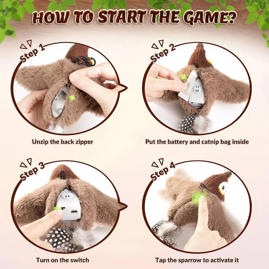 PurrFlight™ | Cat toy bird — Encourages even overweight and lazy cats to exercise