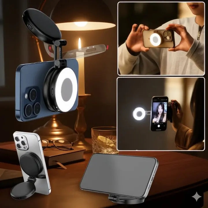 LumiMirror™ | Take flawless selfies anywhere: Portable clip-on ring light for beautiful photos