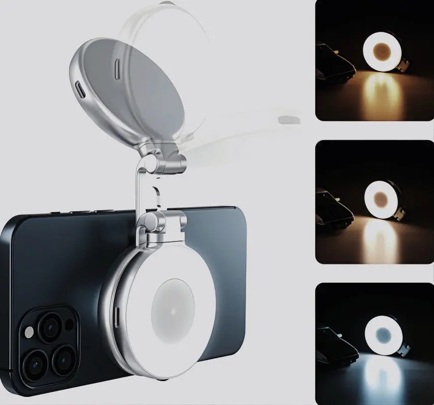 LumiMirror™ | Take flawless selfies anywhere: Portable clip-on ring light for beautiful photos