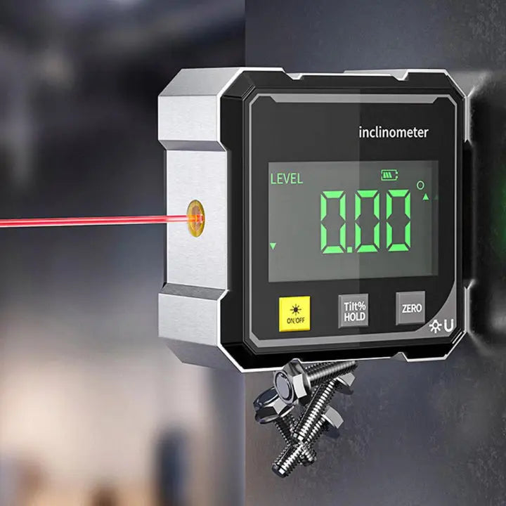 AnglePro™ | Magnetic digital angle gauge with laser — Strong hold on metal surfaces