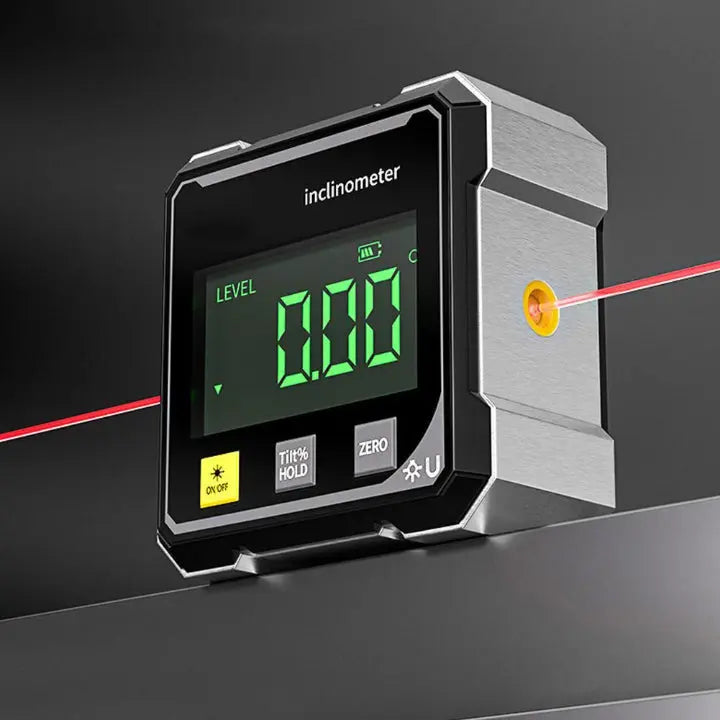 AnglePro™ | Magnetic digital angle gauge with laser — Strong hold on metal surfaces