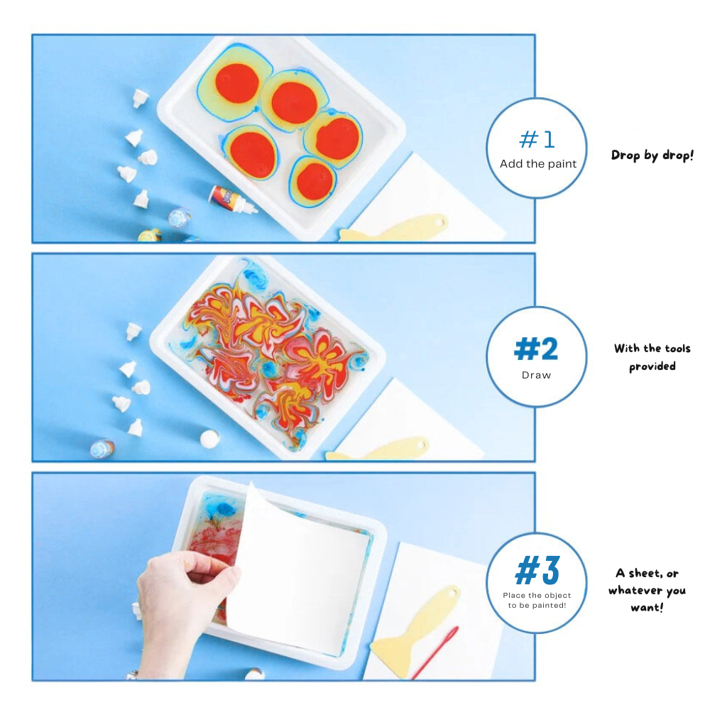 50% OFF | ColoraFlow™ | Creative water marbling kit for children and adults | Safe, stain-free, and easy to use