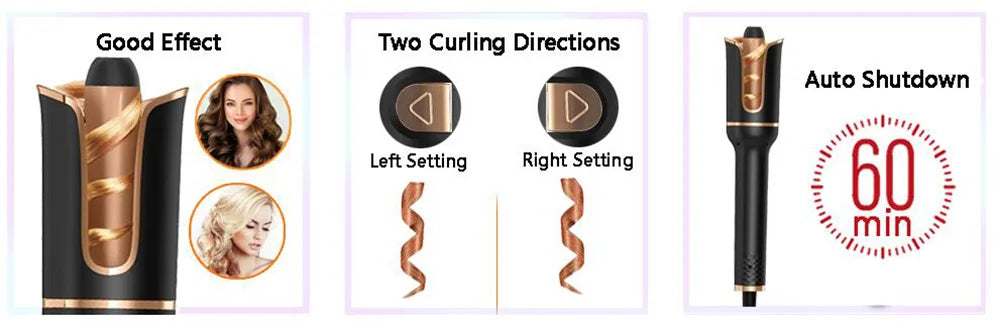 Automatic Rotating Hair Curler | 360° Auto Curling Wand for Effortless Salon-Quality Curls