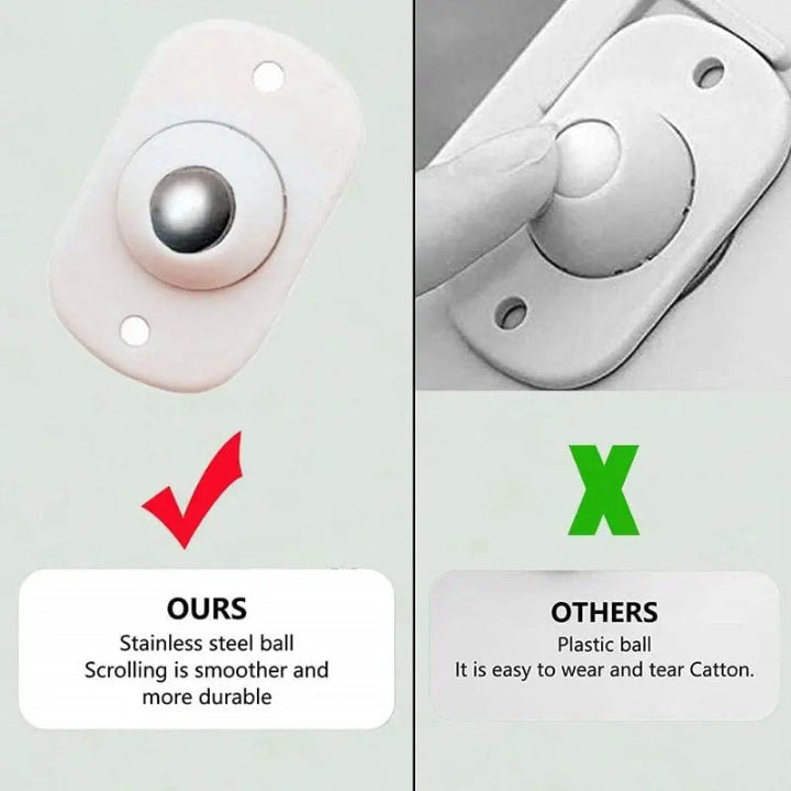 GlideRoll™ | Self-adhesive 360° rollers – Move everything effortlessly and quietly (tool-free installation) (8 pieces)