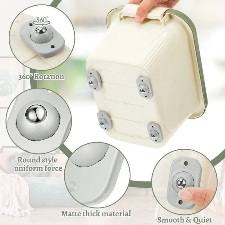 GlideRoll™ | Self-adhesive 360° rollers – Move everything effortlessly and quietly (tool-free installation) (8 pieces)