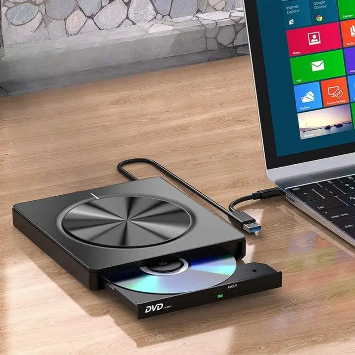 DataVault™ | Tragbarer CD/DVD Brenner — Nostalgisches Brennen von CDs & DVDs jederzeit