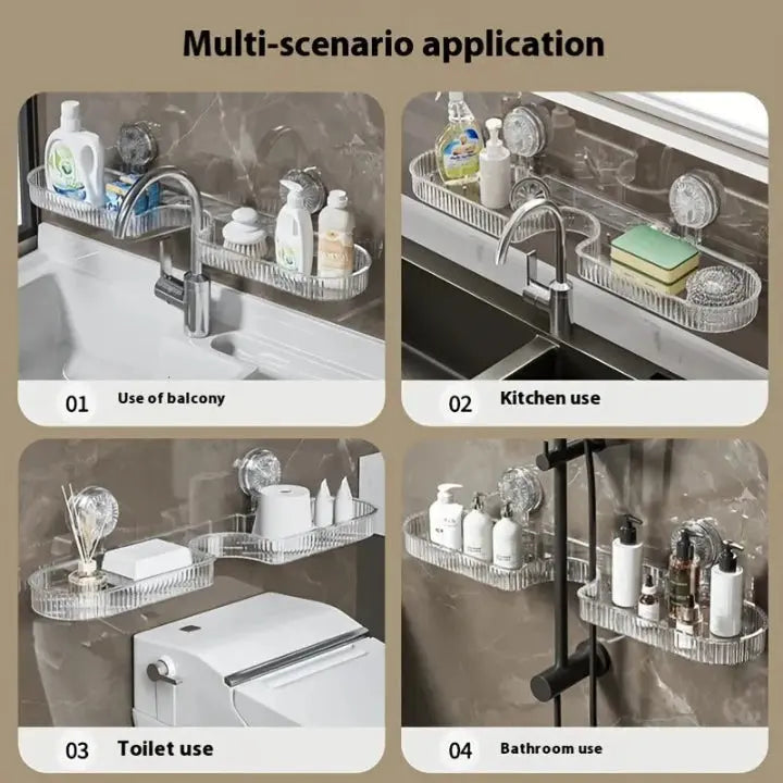 SinkSpace™ | Heavy-duty faucet shelf — Reliably holds heavy care products