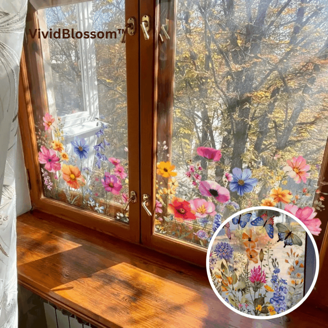 VividBlossom™ | Floral Window Sticker