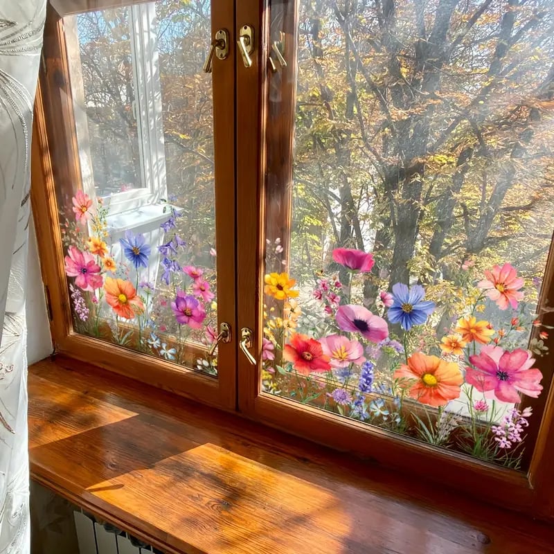 VividBlossom™ | Floral Window Sticker