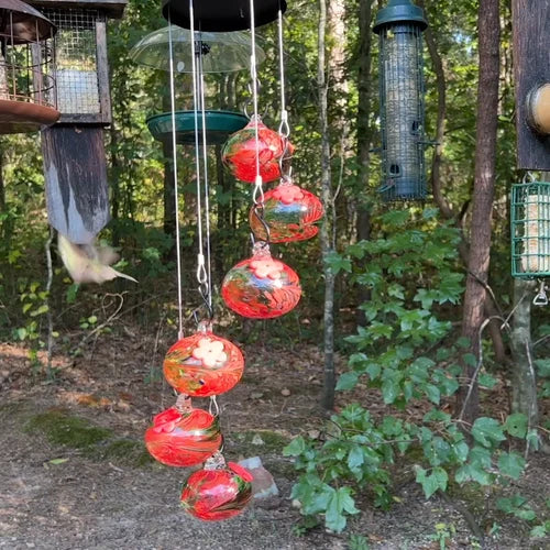 NectarBells | Charming wind chimes hummingbird feeder