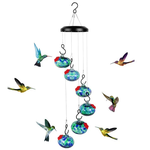 NectarBells | Charming wind chimes hummingbird feeder