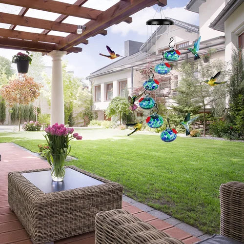 NectarBells | Charming wind chimes hummingbird feeder