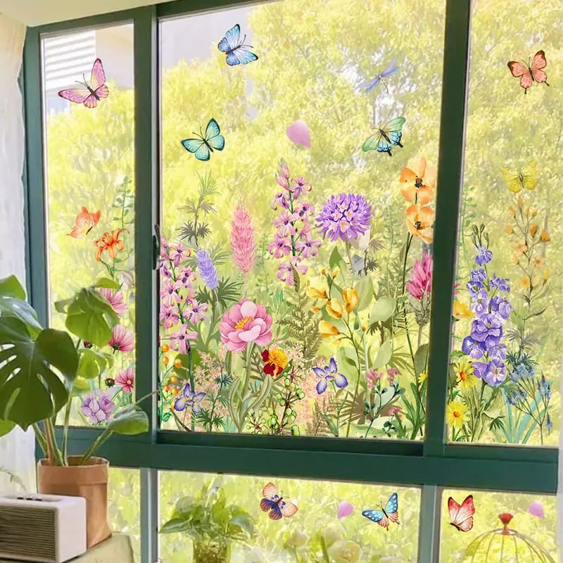 VividBlossom™ | Floral Window Sticker