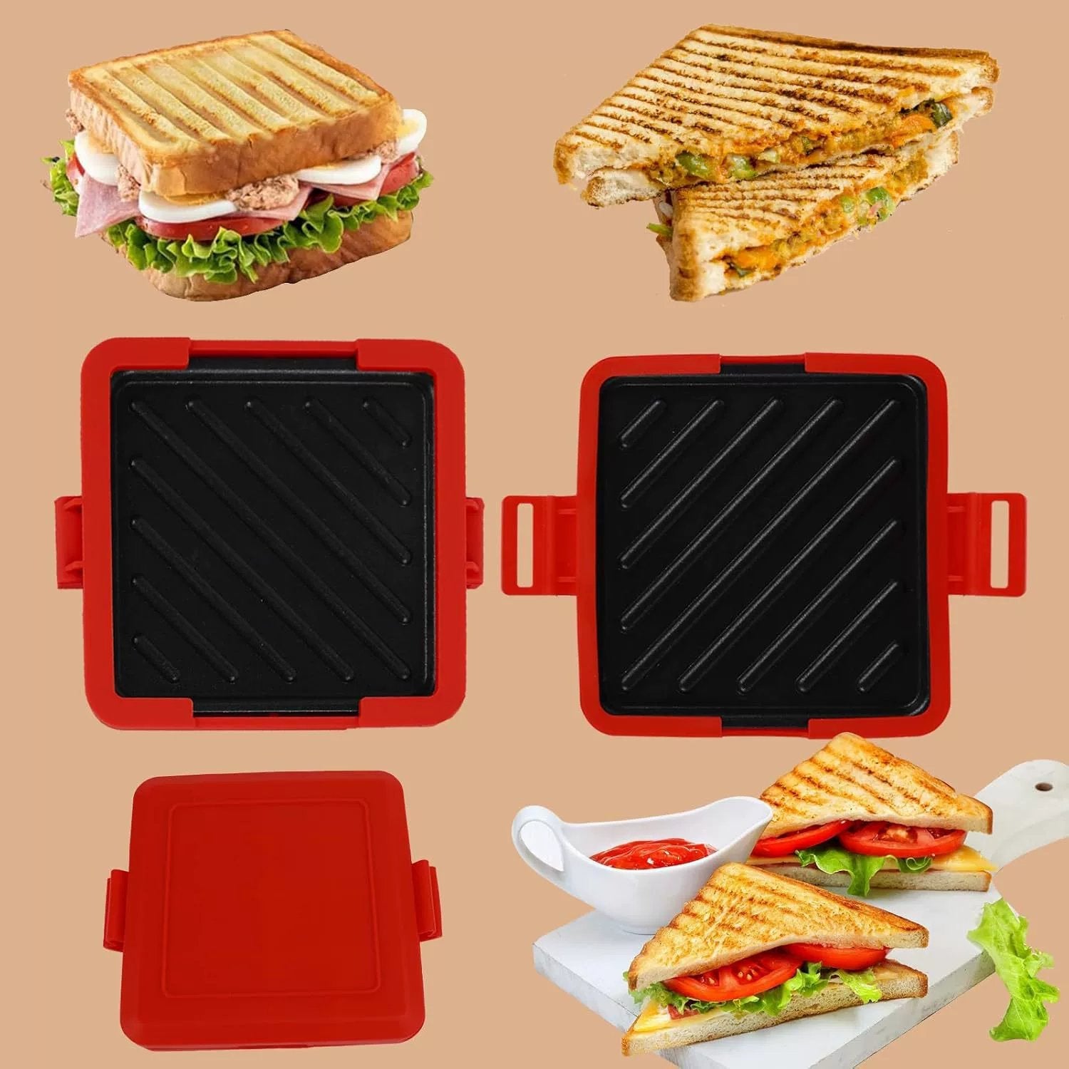 ToastiePress™ | Compact Microwave Toastie Sandwich Maker for Quick Snacks