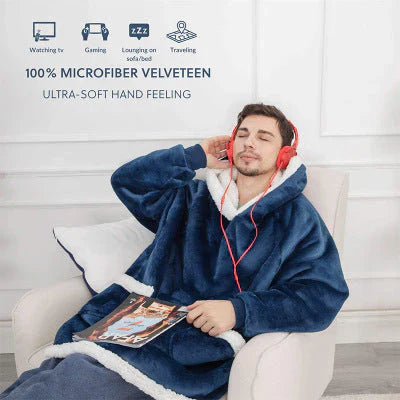 50% DISCOUNT | ComfyBlanket™ | Ultra-warm sherpa fleece hoodie for maximum comfort