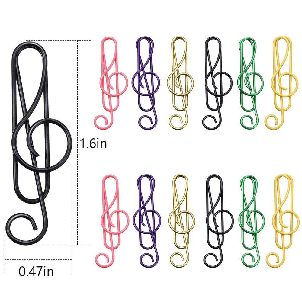 MusicNote™ | Music note paper clips - for school, office & creative gifts