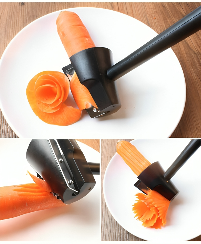 FloraPeel | Flower-like spiral cutter for vegetables