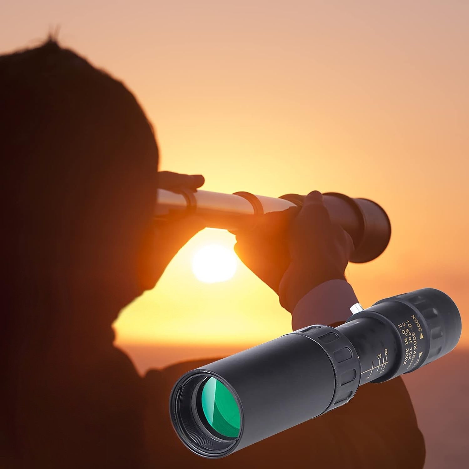 50% RABATT  | EagleEye™ | High-Performance Monocular 10–300×40 | Sturdy, Waterproof Binoculars with Anti-Shake & Night Vision